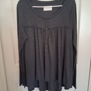 Lucky Brand Charcoal Boho Top